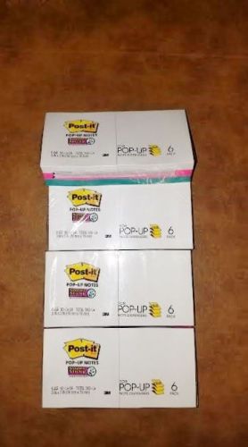 (Lot of 4) 3M Post-It Pop Up Notes 6-Pack 90 Sheets 3 x 3&#034;