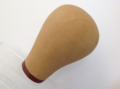 NICE Vintage Wig Stand Millinery Cloth Canvas Mannequin Head Block Hat Form 22