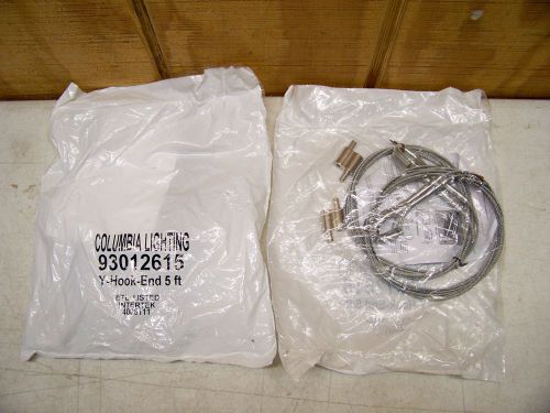 2 Sets Columbia Lighting 93012618 Y Hook End Cables with Snap Hooks 5&#039;