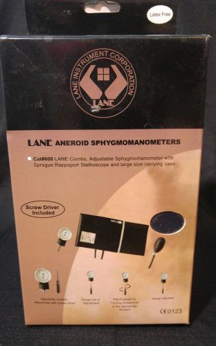 Lane combo adjustable sphygmomanometer sprague rappaport stethoscope   nib for sale