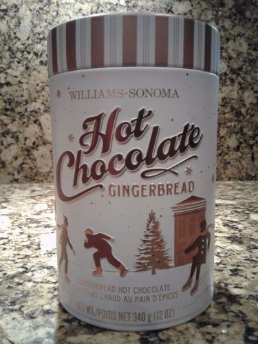 Williams-Sonoma Gingerbread Hot Chocolate in Collectors Tin, Artisinal Choc, HTF