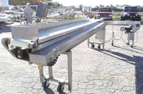7.5 Inch/11 Inch Dual Belt Packoff Conveyor With 90 Degree Turn Stainless