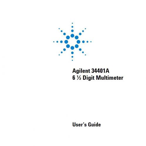 AGILENT 34401A MULTIMETER 242 page  PDF Users Instruction Manual  Guide on cd