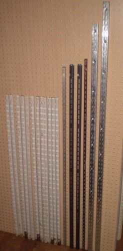 Lot of 18 wall shelf shelving standards single and double slot for sale