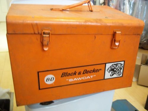 Black &amp; decker b&amp;d sawcat circular saw old vintage metal tool box case + chart for sale