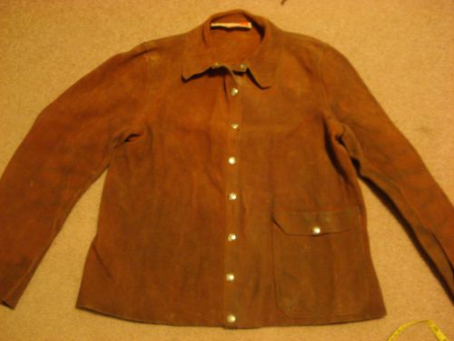 Vintage usa made heavy suede welding leathers by american optical- sz s! for sale