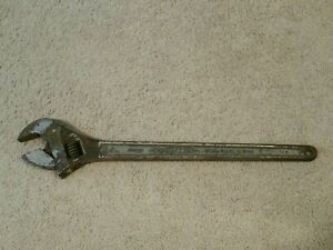 VTG DIAMOND TOOL &amp; HORSESHOE CO. 24&#034; Diamalloy Adjustable Crescent Wrench USA