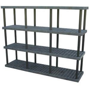 STRUCTURAL PLASTICS S9624X4 Plastic Shelving,Open,75&#034;H,4 Shelf