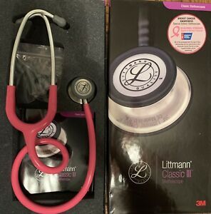 3M Littmann Classic iii Stethoscope/ Rose Pink/ 27” Excellent Condition