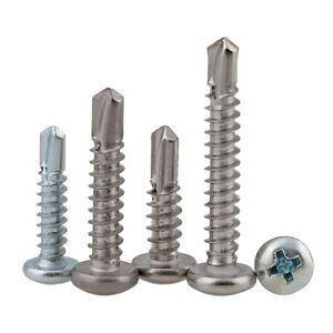 M4.2 / 13mm -50mm Pan Round Head Drywall Self Drilling Screws Zinc Plated Steel