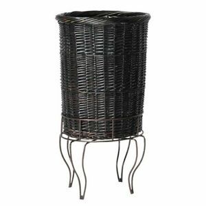 Mobile Merchandisers Antique Bronze Wire Wicker Pedestal Basket Set - 18&#034; Dia x