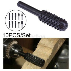 Rotary Burr Set 6mm Wood Carving File Polish Rasp Steel Grinder Shank Drill