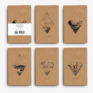 Field Journal/Pocket Notebook by Bright Day- Mountain Collection Pack of 5