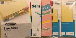 (5) Sets Letter Size Dividers 3 With Clear Tabs and 3 With Color Tabs