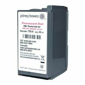 Pitney Bowes Genuine OEM 793-5 (35ml) Red Ink Cartridge DM100/200 SendPro C, NEW