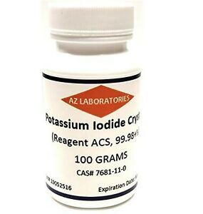 Potassium Iodide, High Purity USP Crystals/Powder, 100%, 100 Grams/Same Day S...