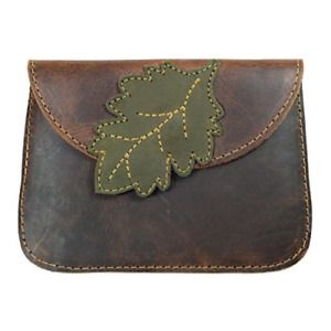Hide &amp; Drink, Leather Leaves Card Wallet / Pouch / Coin &amp; Cash Organizer / Cable