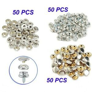 Canvas Snap Fastener Copper Furniture Button Screw Studs Kit Fabric 15mm