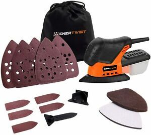 Enertwist Mouse Detail Sander -13000OPM Lightweight Small Sander with Dust Box