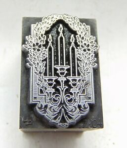 Vintage Letterpress Printing Printers Block Beautiful Candle Setup