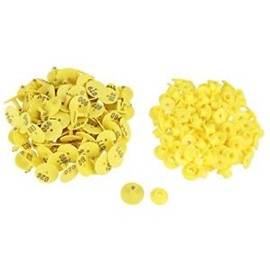 Livestock Ear Tag,100Pcs TPU Yellow Animal Ear Tag For Goat Sheep Pig Cattle