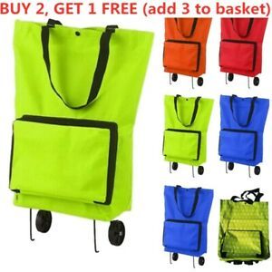 Folding Shopping Bag Cart Wheels Small Pull Buy Vegetable Organizer Tug Package