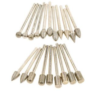 Set of 20 Diamond Grinders, Cutter Attachment, Diamond Grinding Set