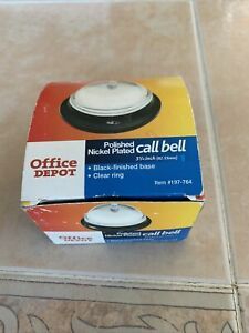 Office Depot Call Bell Nickel-Plated Polished Steel, 3-1/4&#034; Round NEW