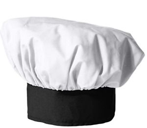 Uncommon Threads Unisex Poplin Chef Hat White/Black One Size Fits NEW
