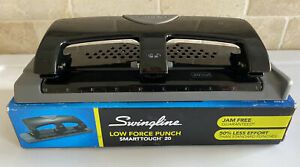 Swingline 3 Hole Punch, SmartTouch, Low Force, 20 Sheets Punch Capacity EUC