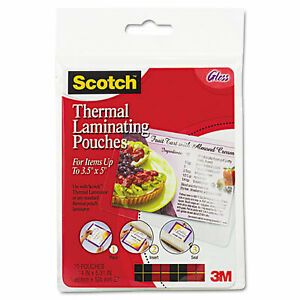 3M TP590220 Index card size thermal laminating pouches  5 mil  5 3/8 x 3 3/4  20