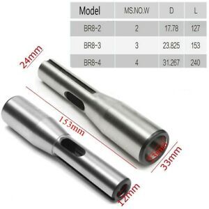 40 Chromium Drill Chuck Adapter Hand tool Silver R8 To MT3 End Mill Industrial