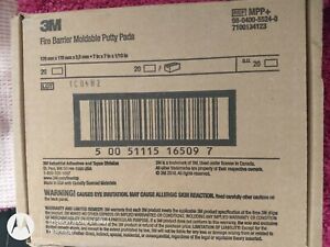 NEW IN BOX  3M Fire Barrier moldable putty pads  7” X 7” X 1/10 - 20 Sealed Box