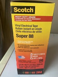 BT96408810PK Black 3M Super 88 Electrical Tape 8.5 mil 3/4in x 66ft (Pack of 10)