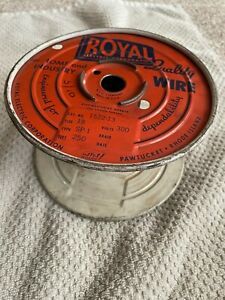 ROYAL Electric Corporation Home &amp; Industry Wire Spool Vintage Orange Blue Metal