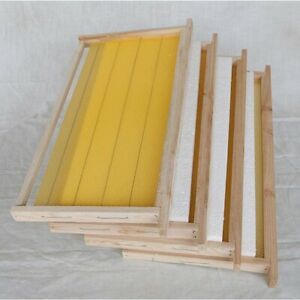 5pcs Beekeeping Beehive Waxed Foundation Kit Fir Frames Plastic Equipment Supply