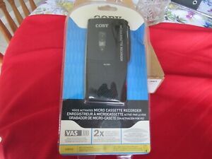 New sealed Coby CXR123 Voice Activated Micro Cassette Recorder w/ Cassette Tape