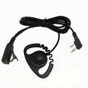 Heyrtz Soft Rubber D Shaped Headset Earpiece Mic for Kenwood Two-Way Radio TK...