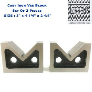 Cast Iron Vee Block Set Of 2 Pieces 4&#034; x 1-1/2&#034; x 3&#034; Inch V Block Without Clamp