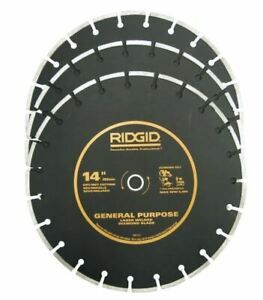 3 Pack Ridgid 14&#034; Laser Welded Cutting Diamond General Purpose Saw Blades SW14-3