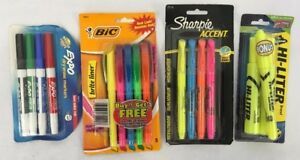 Lot of Sharpie, Hi-Liter, Bic, Expo Markers &amp; Highlighters Back To School - B13