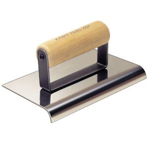 KRAFT TOOL CF169 Stainless Steel Cement Edg,8&#034; x 4&#034; 1/8&#034;R