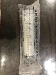Large Sterile 150ml Plastic Syringe Disposable With Catheter Tip
