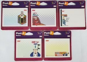 Vintage Factory Sealed Dilbert Post-it Notes 3M 5 Different Pads 40 Sheets/Pad