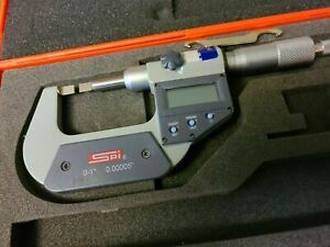 SPI Electronic Blade Micrometer 0-1&#034; Range x .00005&#034; Grad (In/mm) 13-813-1