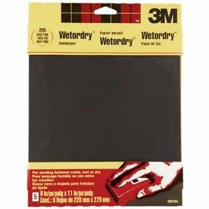 3M Wetordry 9 In. x 11 In. 220 Grit Very Fine Sandpaper (5-Pack) Pack of 10