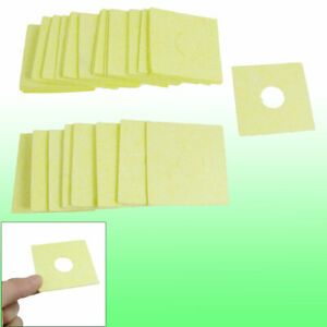 50 Pcs 60mm x 60mm x 1.2mm Soldering Iron Solder Sponge Yellow