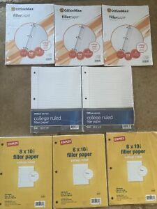 8 packages College Ruled Filler Paper 8 1/2 x 5 Inches 860 Pages Total