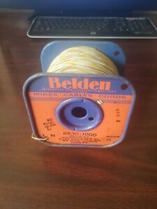 NEW Vintage Belden 8530-1000 22 AWG Solid Wire. 1000V WHT/YLW MW-C-22