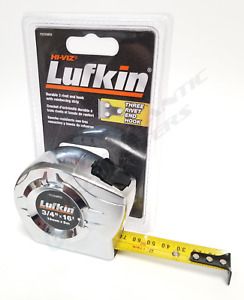 Lufkin 3/4&#034; x 16&#039; Chrome w/Yellow Clad A12 Blade Power Return Tape Measure